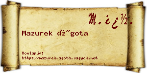 Mazurek Ágota névjegykártya